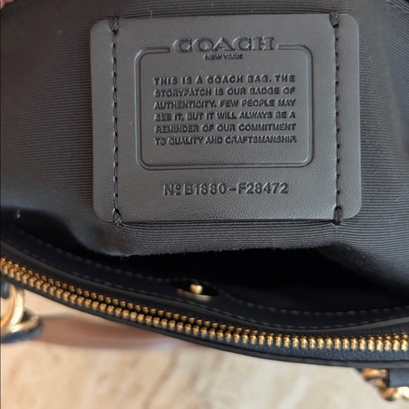 Coach Brooke Carryall in Signature Embossed Navy Blue Leather - Picture 10 of 13